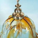 Suspension Murano ambre vintage Honsel, lampe en verre italienne