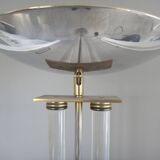 Lampadaire italien design 1980 plexiglass laiton