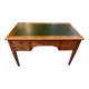 Bureau en bois massif et cuir vert extensible Louis XVI début 20ème