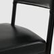 Jacques Quinet paire de chaises cuir noir laiton 1950