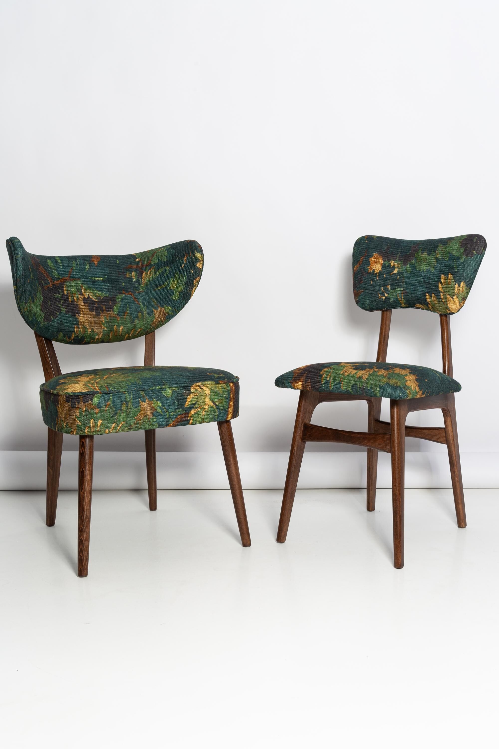 Mid-century butterfly chair, Schwarzwald linen by Dedar, dark wood, Europe, 1960s