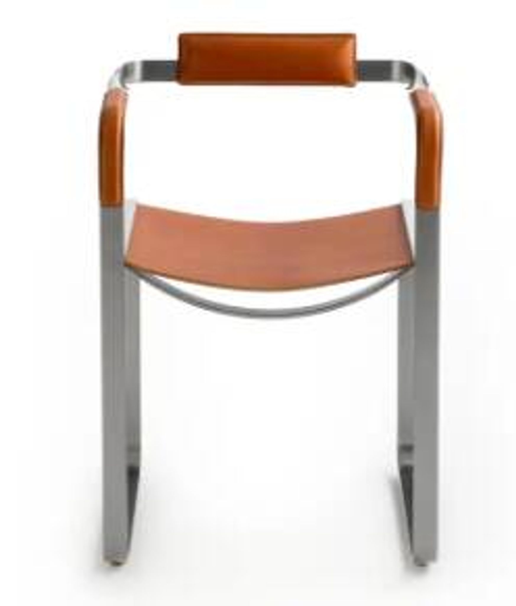 Paire de fauteuils de voyage avec dossier couleur tabac et métal