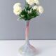 Pastel Pink Colors Polychrome Murano Glass Flower Vase, Italy