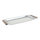 Plateau rectangulaire en acier inoxydable, design danois, années 1970, fabriqué au Danemark