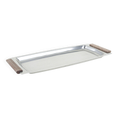 Plateau rectangulaire en acier inoxydable, design danois, années 1970, fabriqué au Danemark