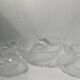 Salad bowl & 4 dessert cups, apple shape in clear glass