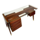 Bureau en bois et laiton attribué à Vittorio Dassi, Italie, années 1950