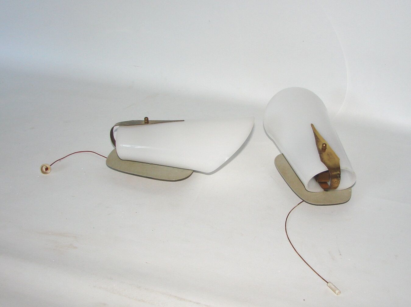 Pair of 50s modernist wall sconces