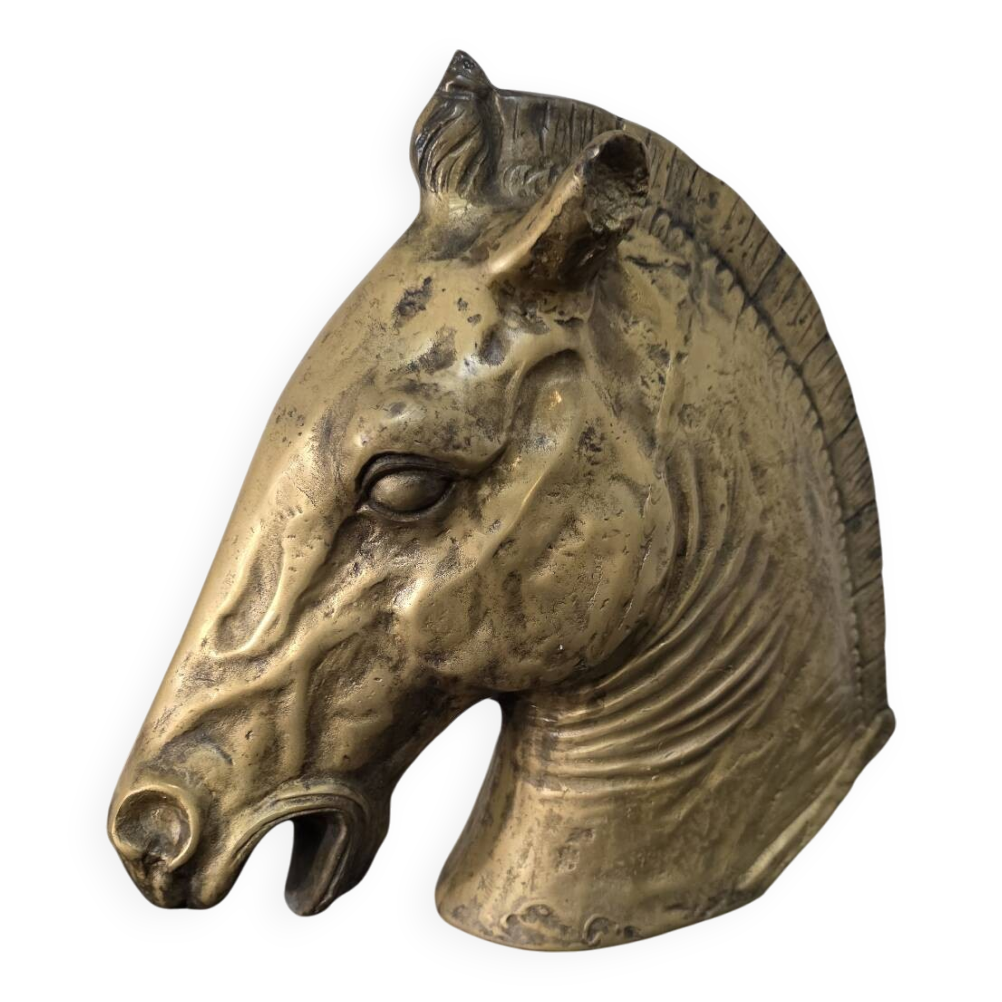 Bronze horse head, mid-20th century