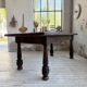 19th-century castle table, carved solid oak, 190cm.
