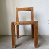 Brutalist pine chair