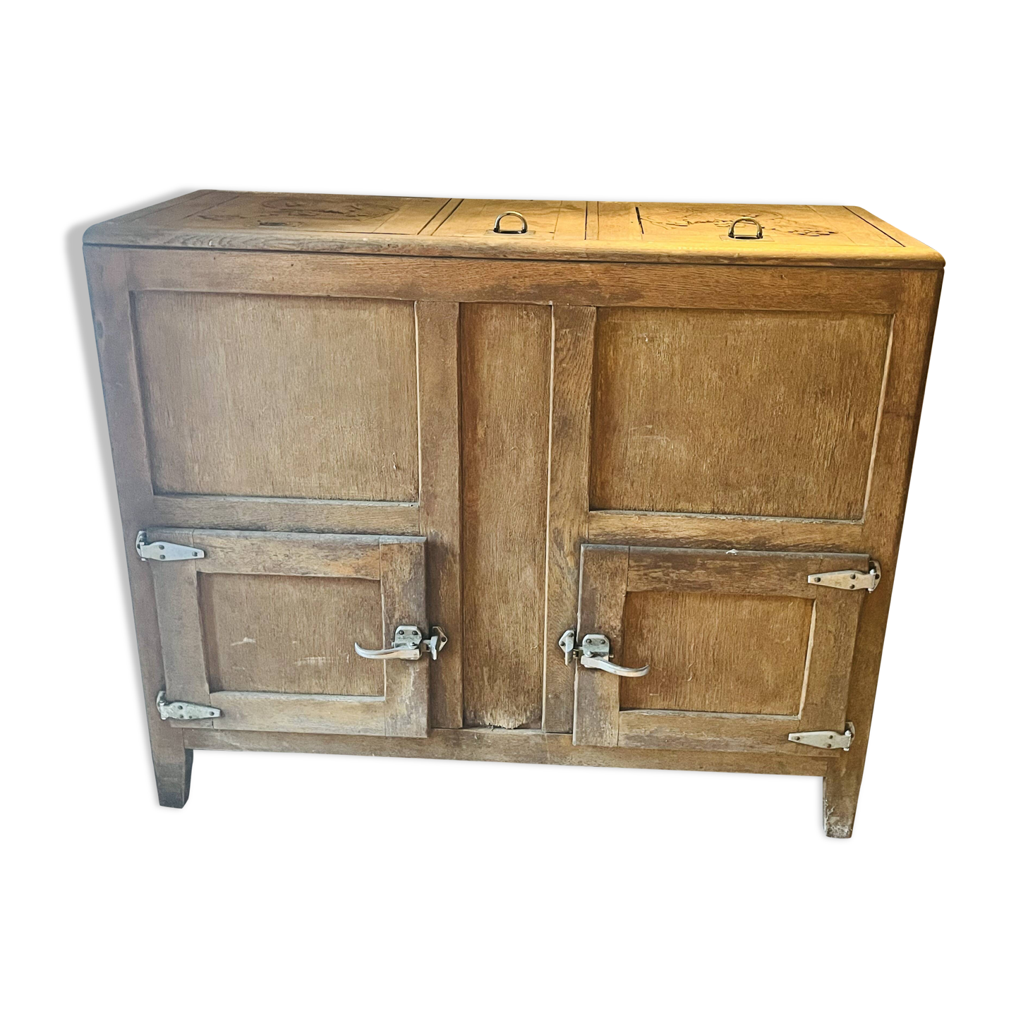 Old wooden refrigerator