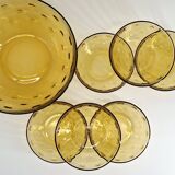 Amber glass dessert service - 1970