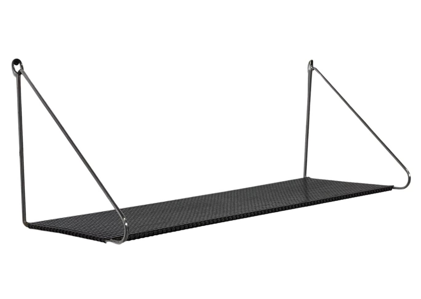 Vintage Wall rack Pilastro by Tjerk Reijenga black perforated 1960