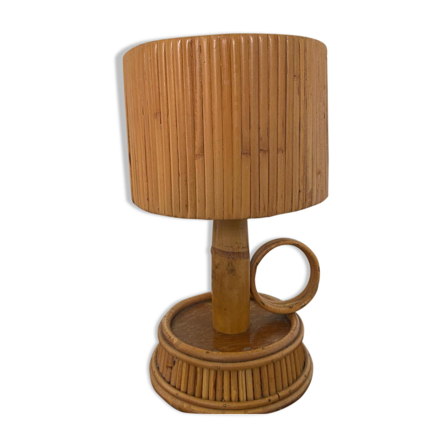 Lampe rotin années 60