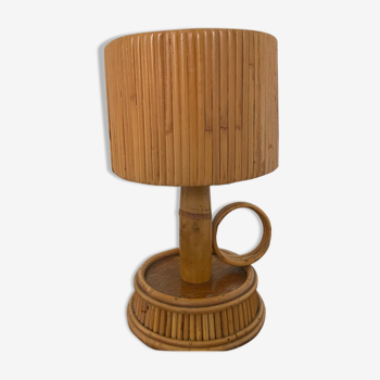 Lampe rotin années 60