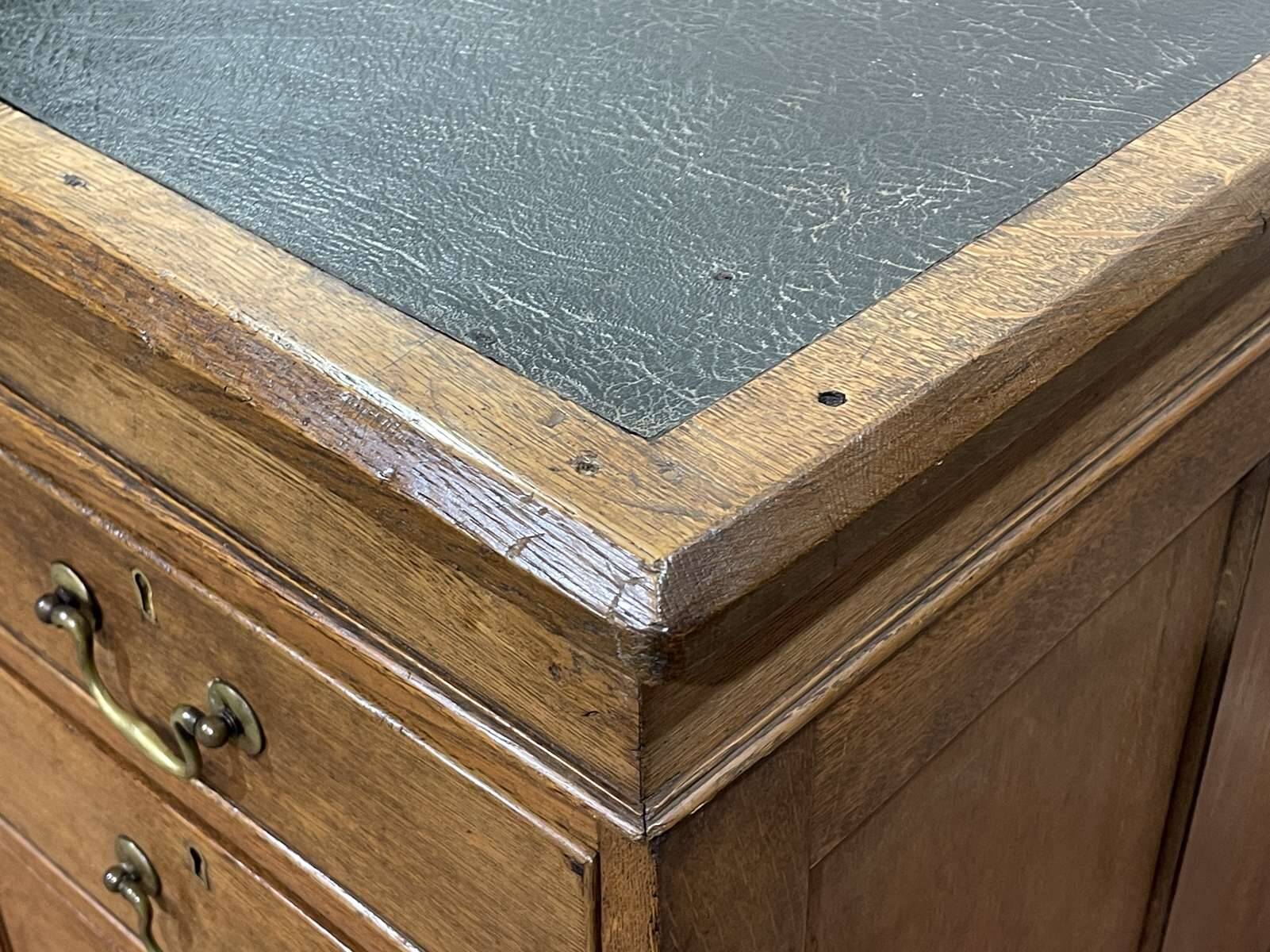 Early 20th century English flat desk in oak