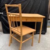 Desk and its vintage bamboo chair