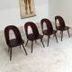Lot de 4 chaises tout bois par Antonin Suman pour Tatra Nabytok