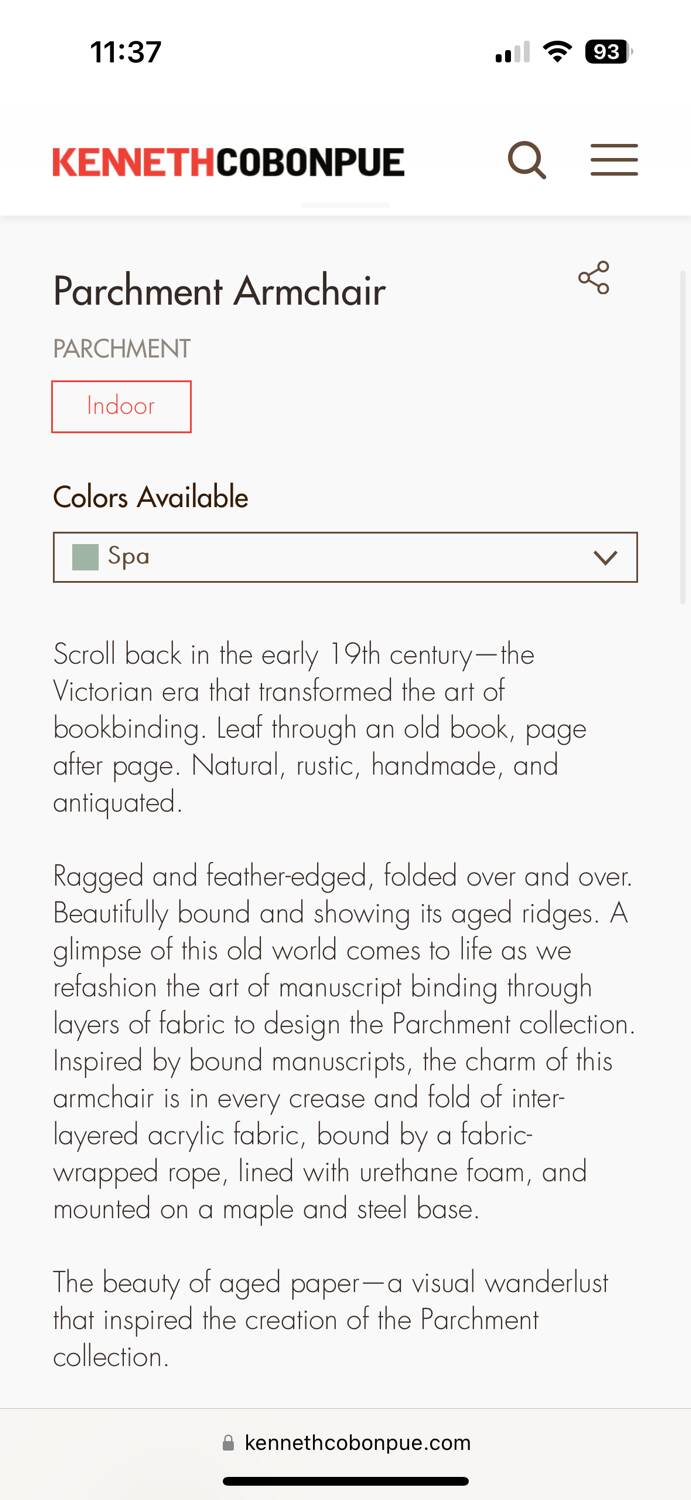 Chaise Parchment Kenneth Cobonpue