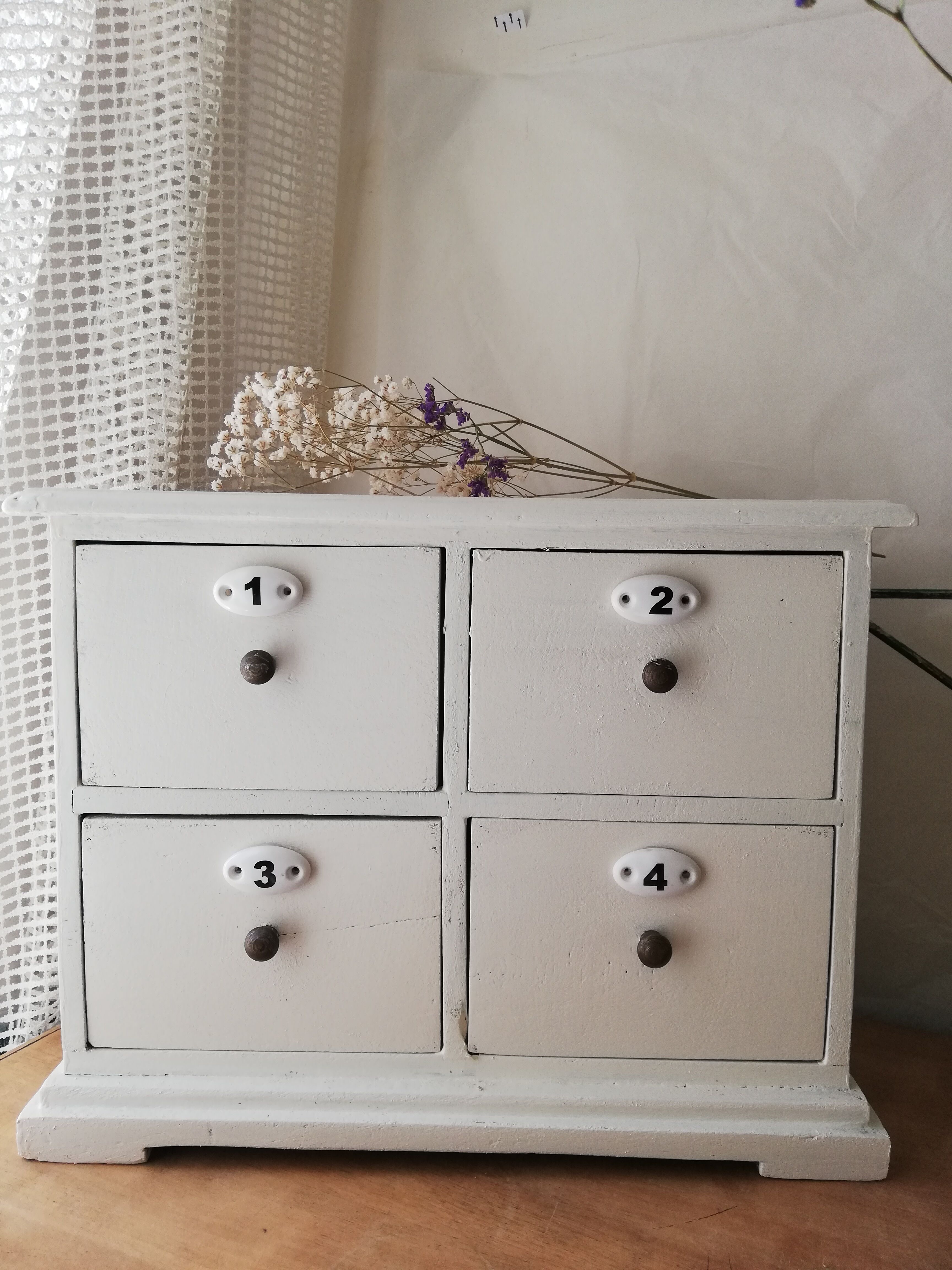 Furniture with numbered drawers