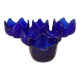Six stackable cobalt blue candlesticks
