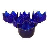 Six bougeoirs emboîtables bleu cobalt