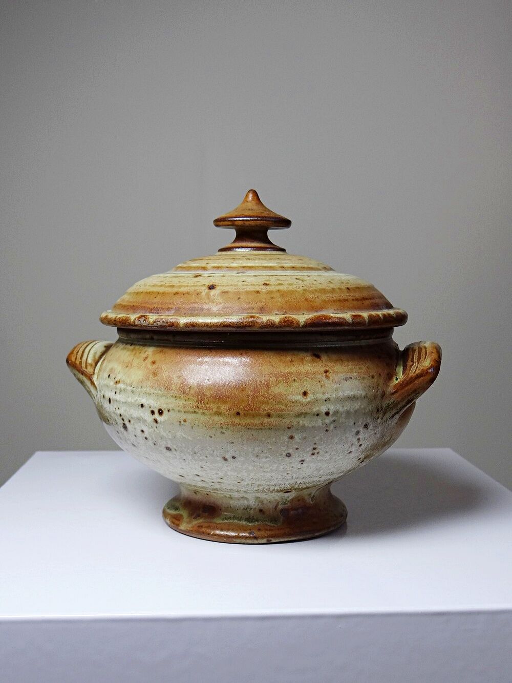 Glazed stoneware pot, Prudhomme La Borne vintage 60s-70s