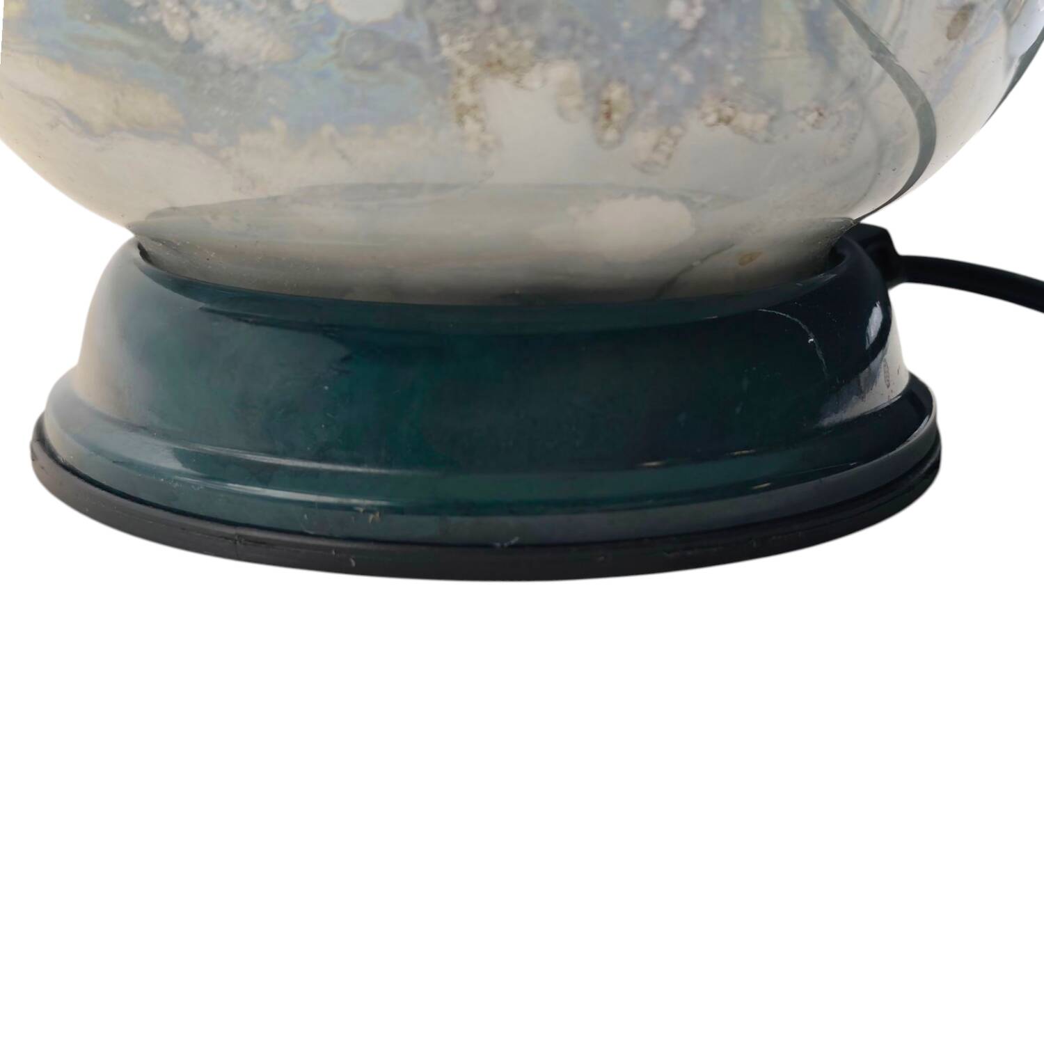 Lampe ovoïde vintage française des années 1970 - Design en verre opalin marbré