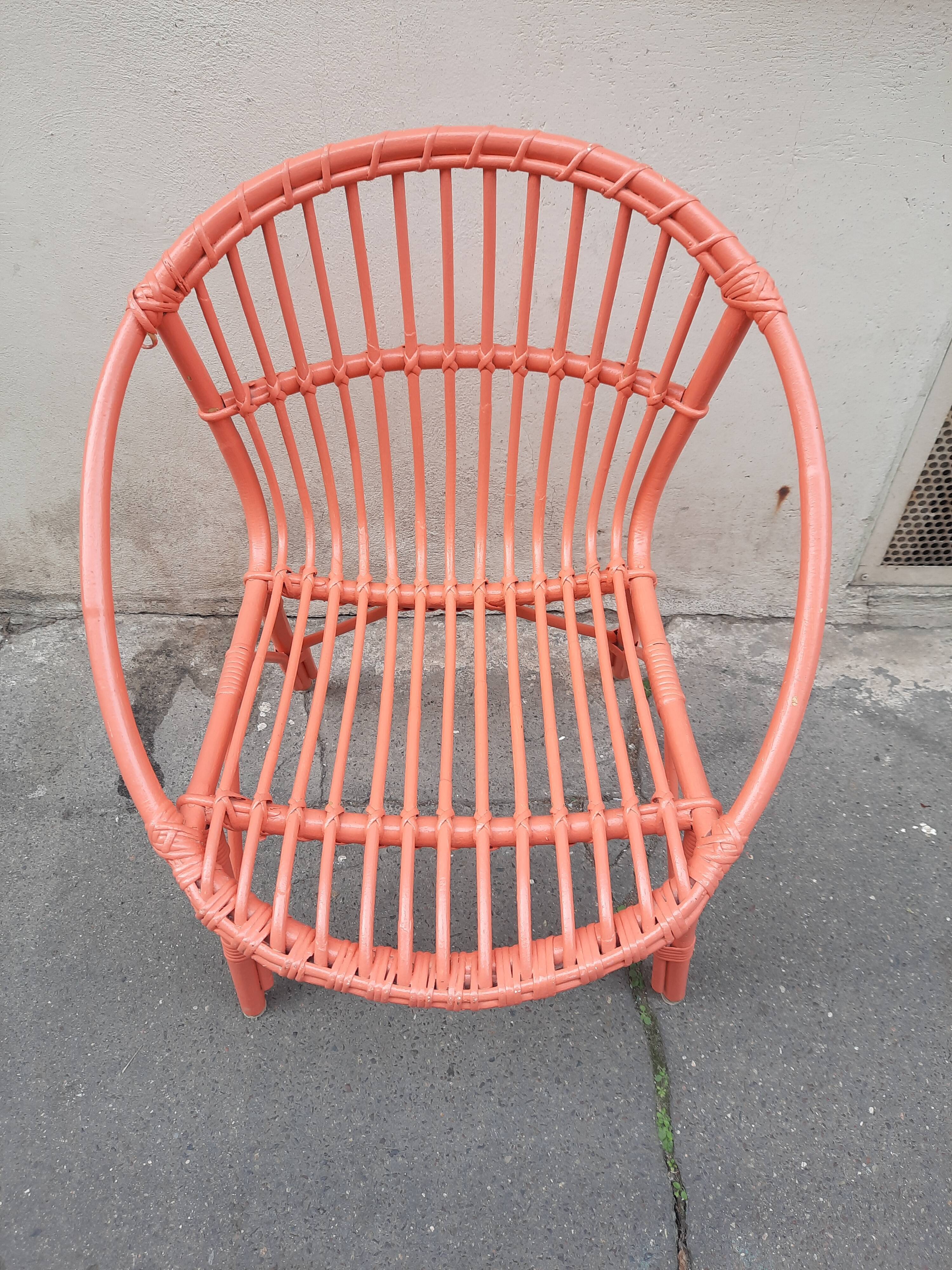 Rattan basket armchair