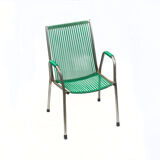 Set of 2 kids chair with scoubidou grid France 60s