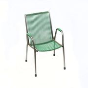 Set of 2 kids chair with scoubidou grid France 60s