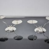 Paire de bougeoirs art déco 2 flammes, espagne, 1980