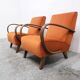 1930 Jindrich Halabala Bentwood Armchair in Rusty Orange Velvet