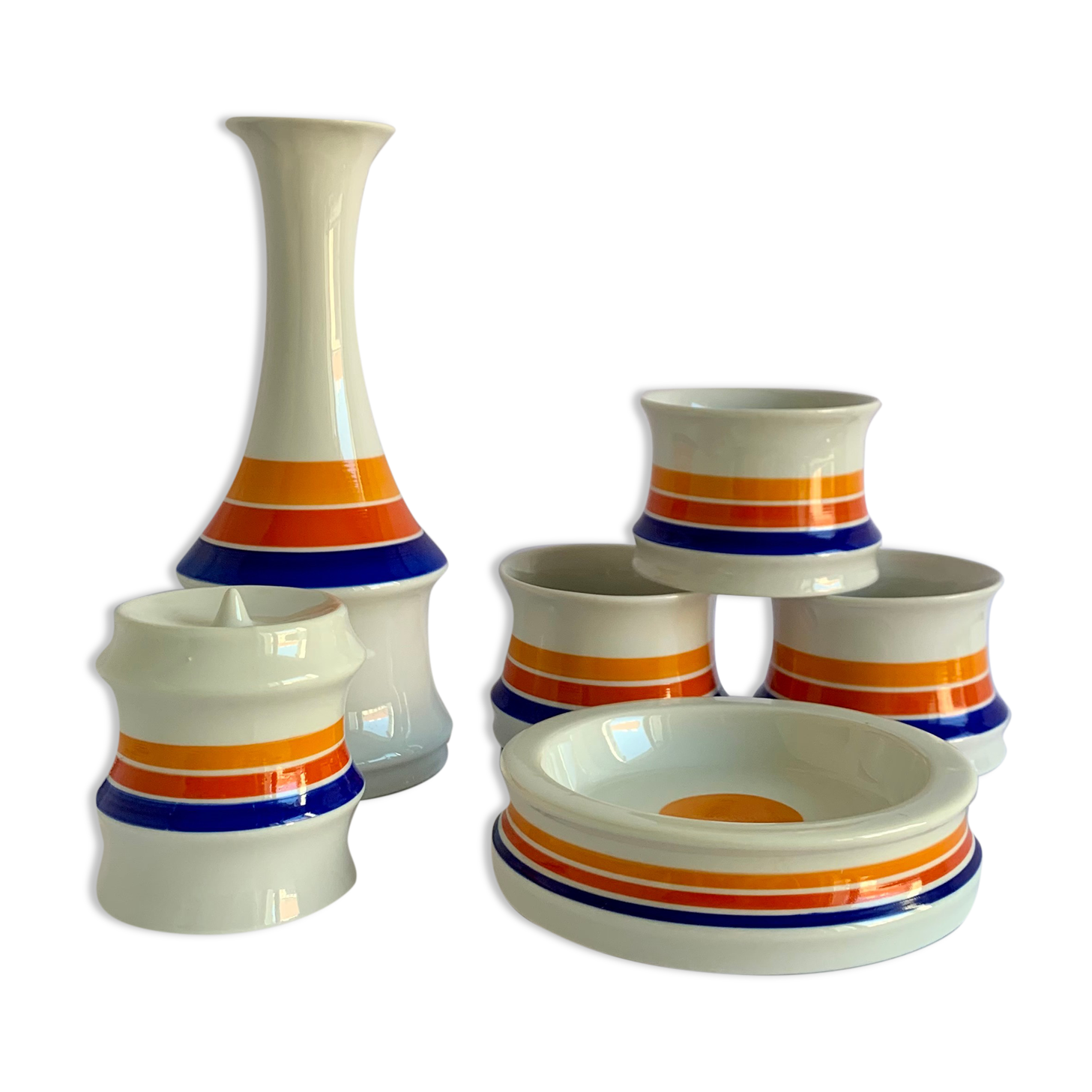 Vintage tabletop set, Hollohaza Hungary 1960s