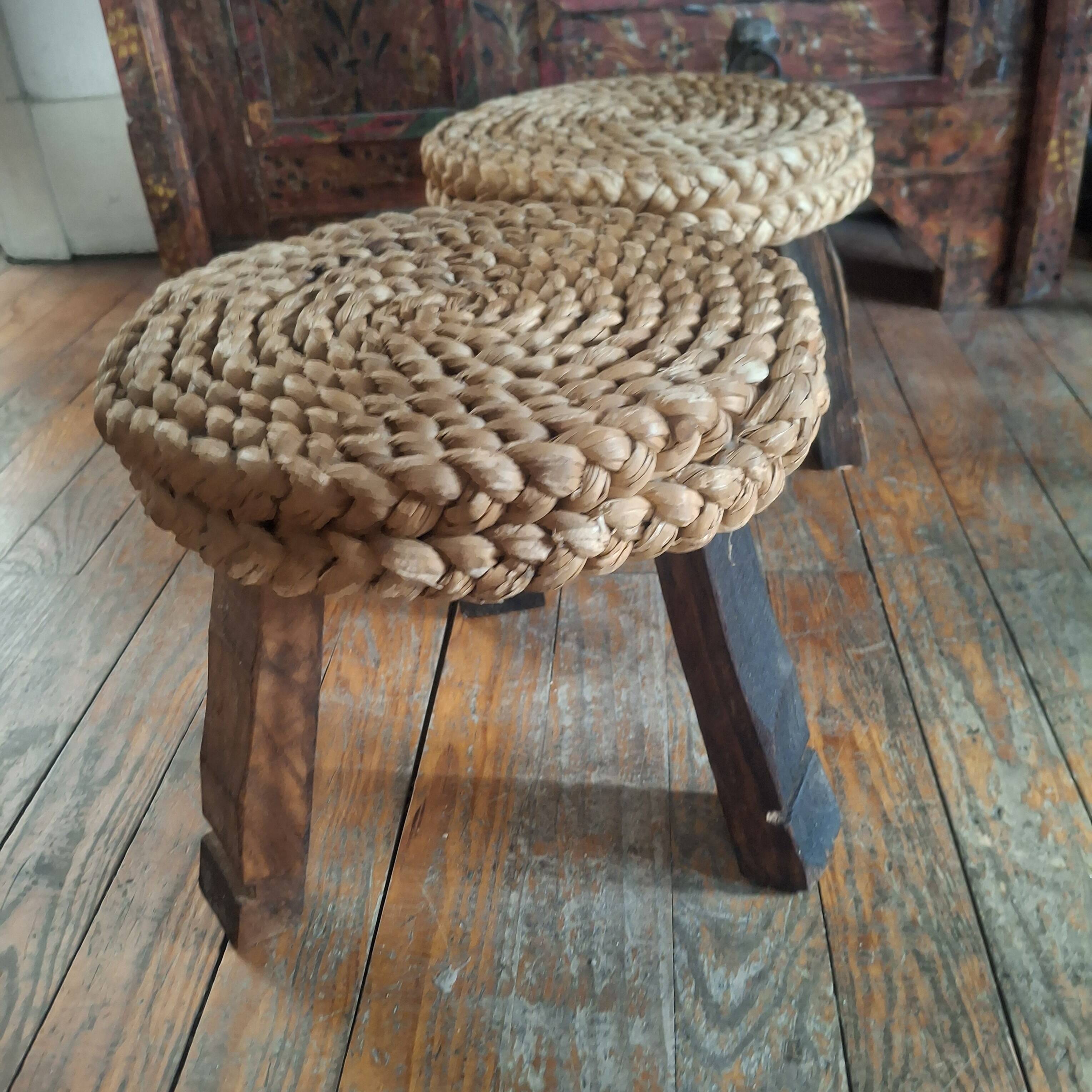 Pair of Audoux Minet stools. 1950.