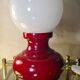 small vintage table lamp, vintage,, 1960 to 70,,, very beautiful red '26x12
