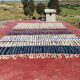 Vintage Moroccan Berber rug with multicoloured stripes – 332 x 244 cm