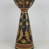 Deruta Santucci vase hand-painted terracotta signed numbered vintage Italy VA2