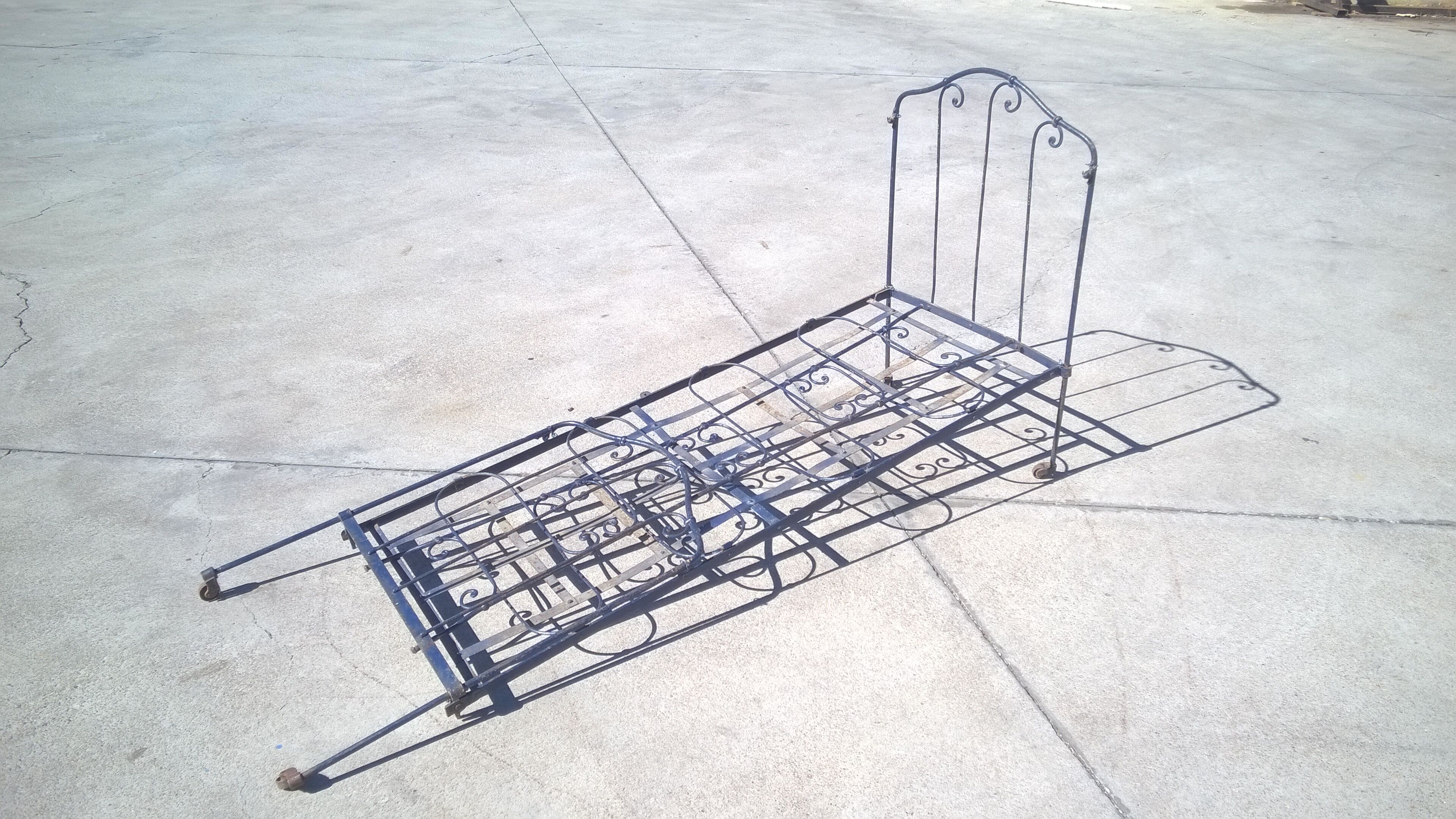 Napoleon III wrought iron folding bed