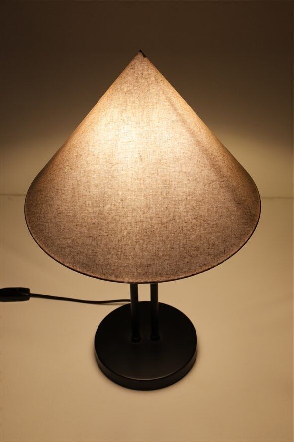 Big black Hustadt table lamp with pointed shade / 1970s / 1980s / postmodern design