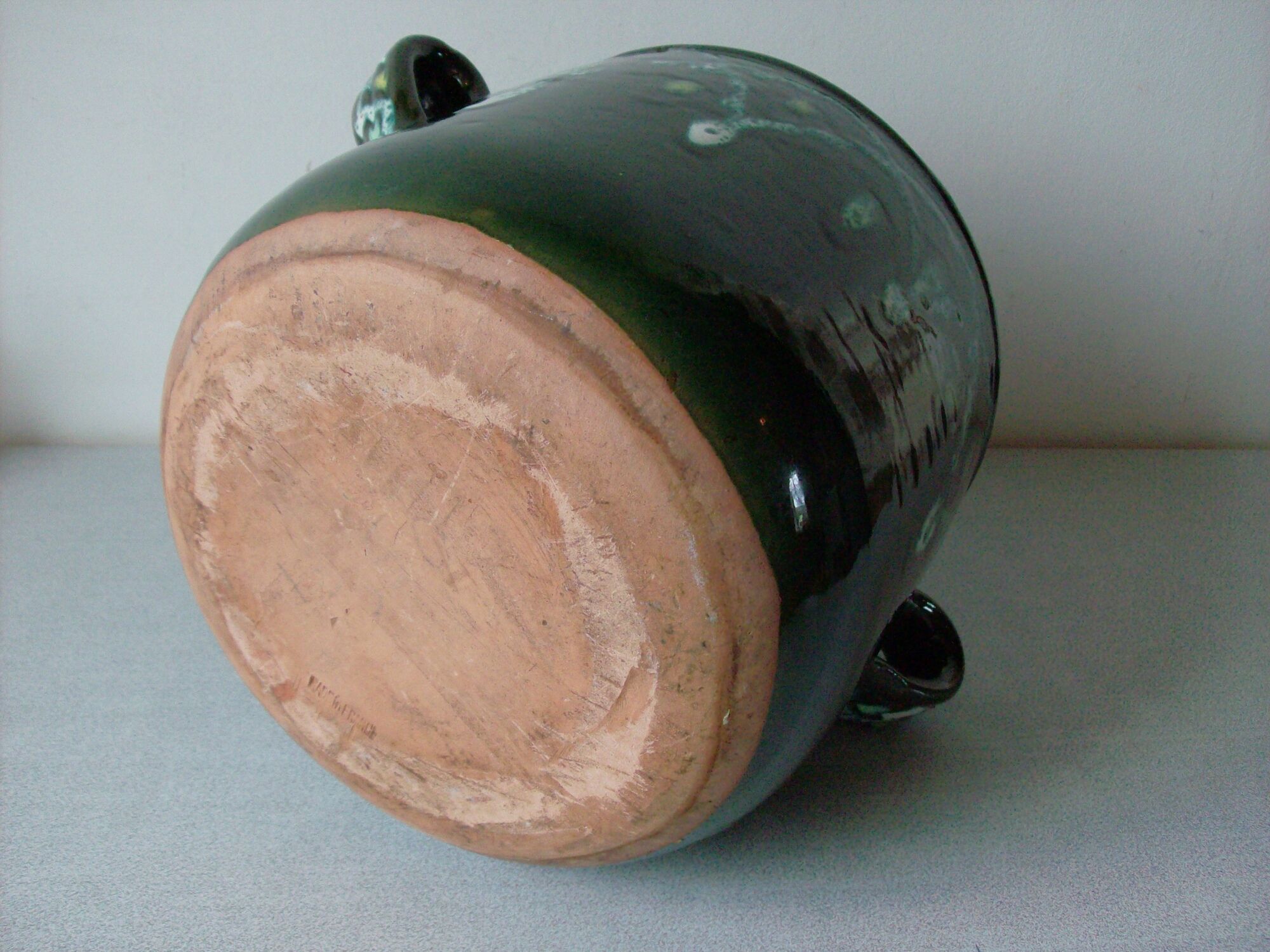 Old glazed terracotta planter Made in France winter garden garden decor