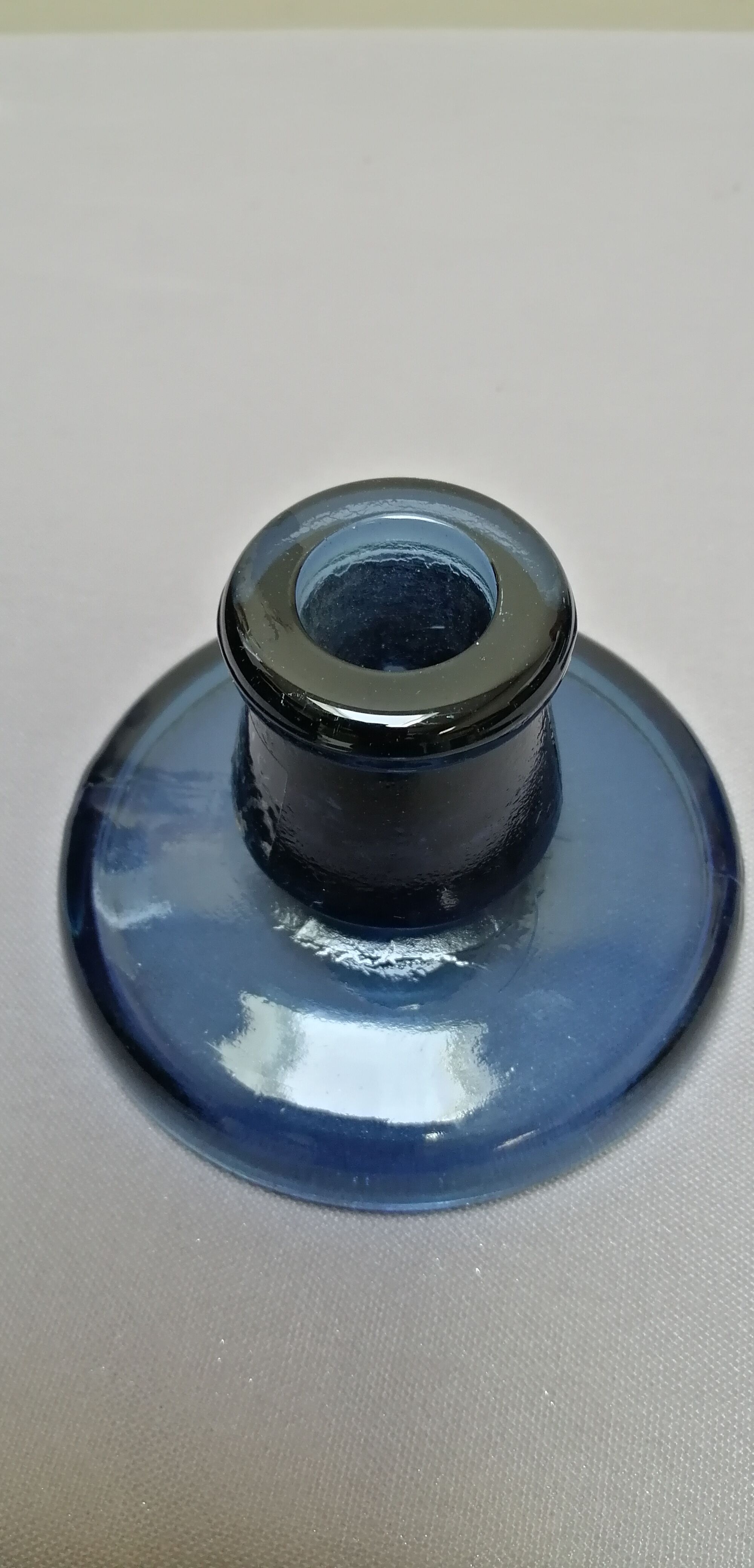 Cobalt glass candle holder by Maria Kariis