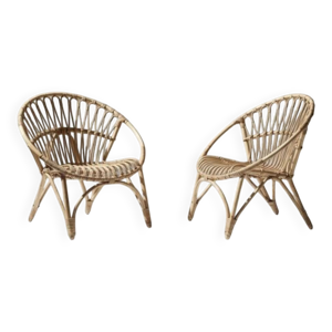 paire de fauteuils en - rotin