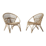 Pair of vintage rattan armchairs – 60s/70s design