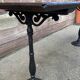 Café table bistro vintage brasserie 1890-1910 cast iron & fir