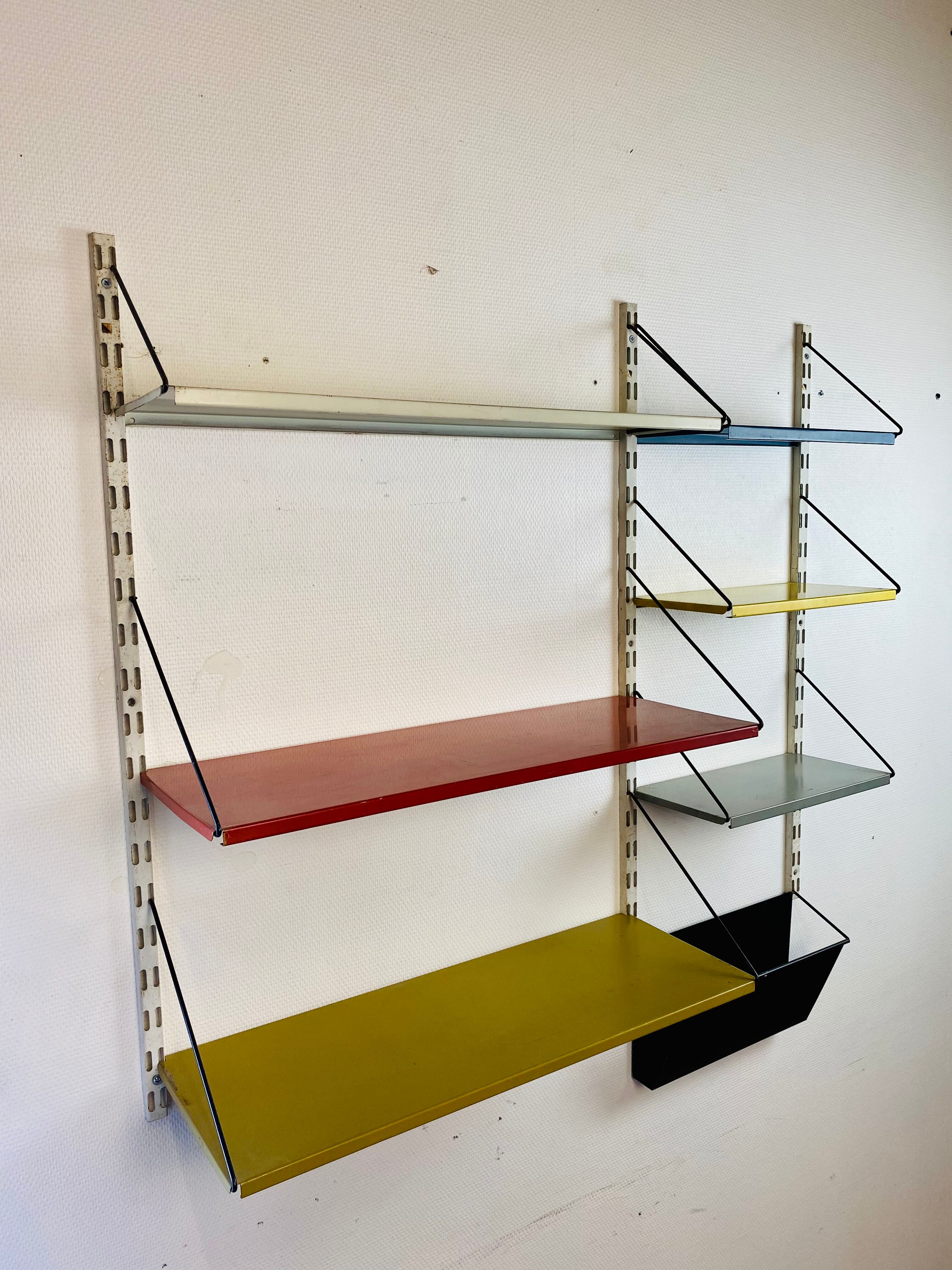 Shelf system, wall, metal, Pilastro edition.