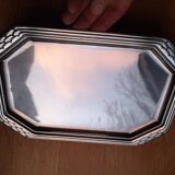 Art Deco silver metal tray with Orbrille house hallmarks