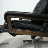 André vandenbrouck for straessle. armchair and ottoman, model 'king chair' and 'king pouf', 1970