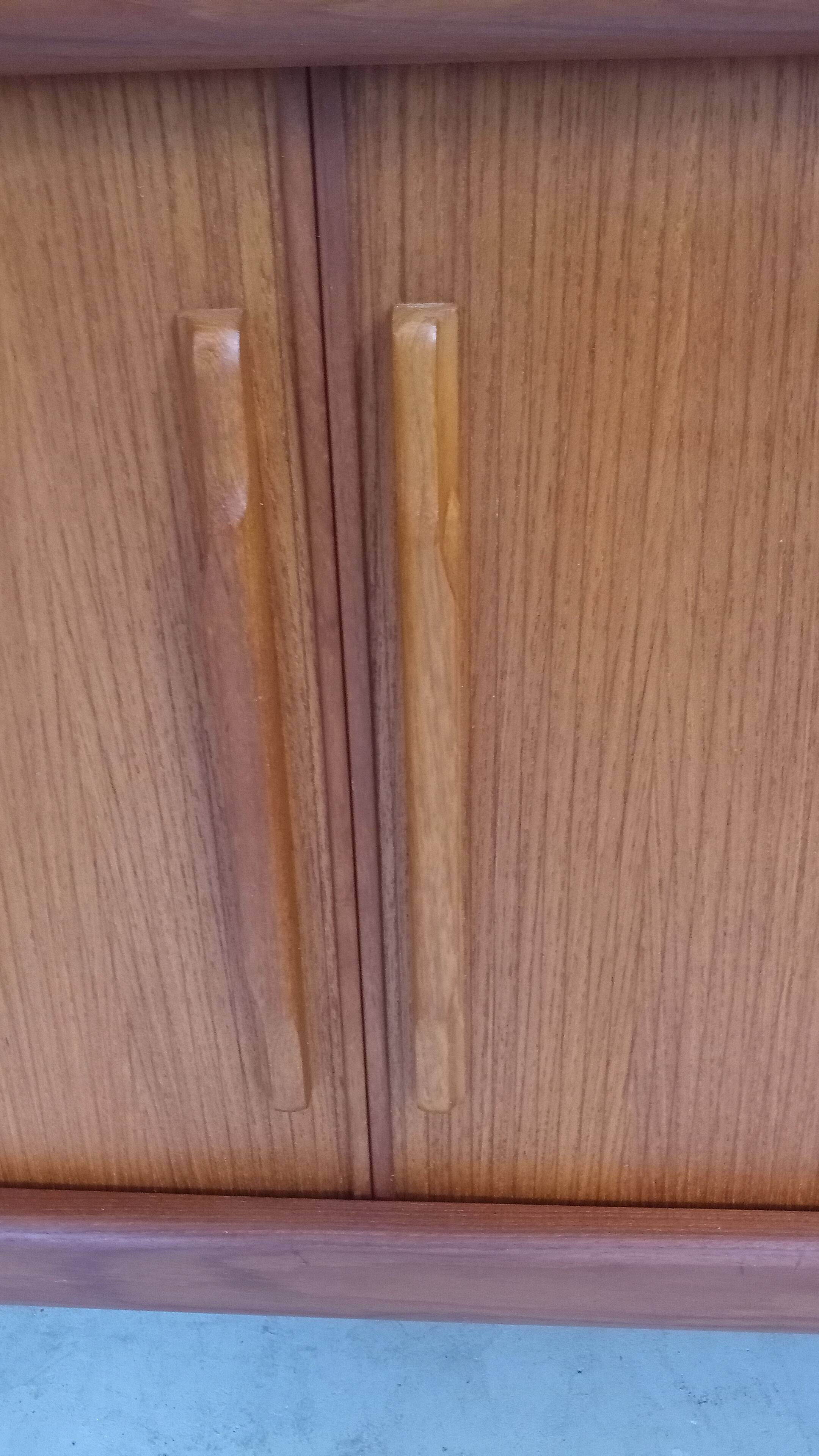 Danish teak sideboard with tambour doors